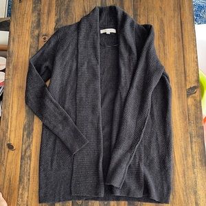 Loft cardigan in charcoal heather.